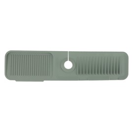 Sink Faucet Mat Silicone Draining Function Faucet Handle Water Catcher Pad for Kitchen Bathroom Green