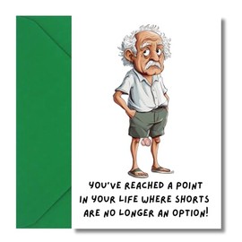 Funny Birthday Card For Men Shorts No Longer An Option Offensive Message Dad Husband Him
