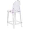 Pemberly Row Oval Back Ghost Counter Stool in Transparent Crystal