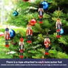6 Pcs Christmas Wooden Nutcracker Ornaments,12cm Minifigures Soldier Nutcracker Puppet,Wooden