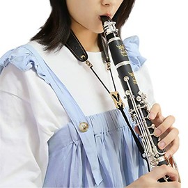 Rochix Clarinet Black Neck Strap,Oboe Neck Strap,Super fiber,Zinc Alloy Hook,Musical Instruments Accessories Parts