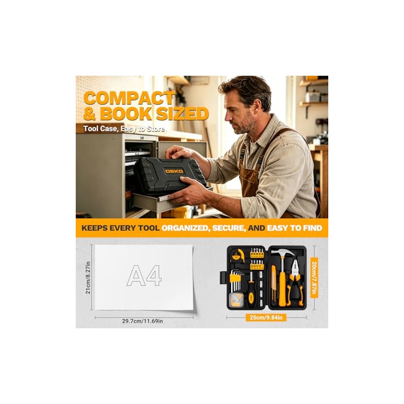 DEKOPRO 94 Piece Tool Set Household DIY Tool Kit for