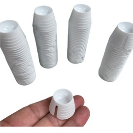 ERA 100pcs Plastic Dappen Dish Disposable Mixing Bowls Dental Nails Acrylic Tattoo (White)