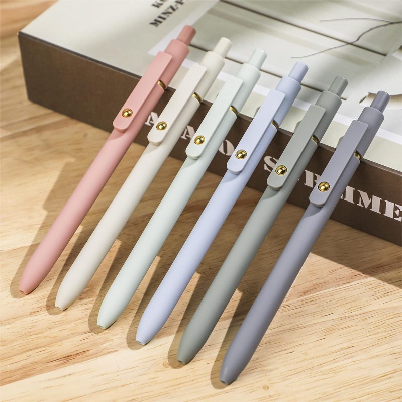 Ddaowanx Gel Pens, 6 Pcs 0.5mm Quick Dry Black Ink