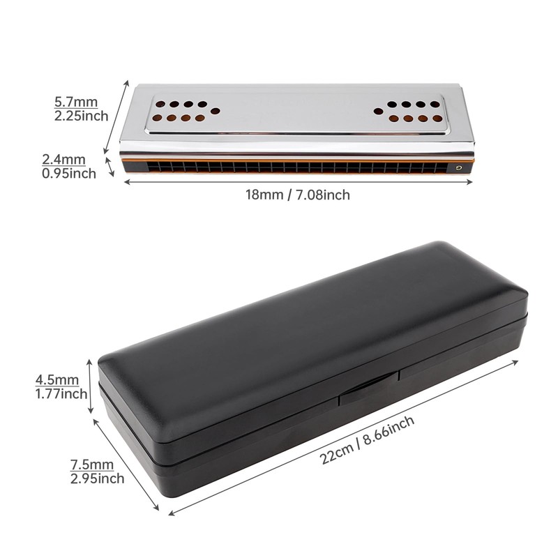 Double Sided Tremolo Harmonica 24 Key C & G Holes