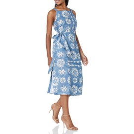 Rebecca Taylor Women's Wrap Dress, Paper Fleur Delphinium Blue Combo, Small