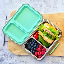 EcoCocoon Bento Lunch Boxes - 2 Compartment, Blueberry