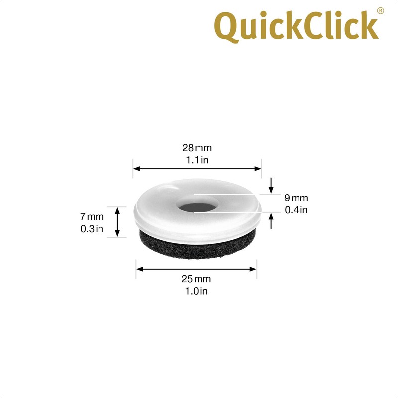 Wagner QuickClick® Chair Glides – Set of 8 Replacement Slider/'Natural