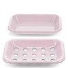 Two-Part Enamel Soap Dish - Pink