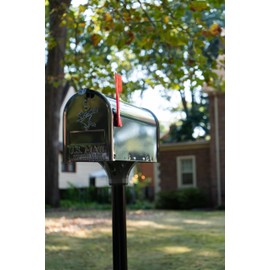 Architectural Mailboxes Coolidge Galvanized Steel Mailbox Post, Compatibility Code F, 7511B-10, Black