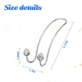 TSUGAMI Strawberry Car Decor Hooks, 2 Pack Bling Diamond Seat Back Organizers, Auto Headrest Storage Hangers Hooks for Purse Handbag Clothes Grocery, Universal Car Accessories for Women (AB Color)