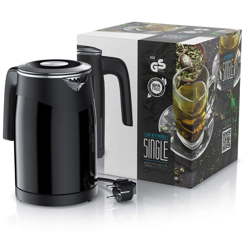 Arendo 0.5 Litre Kettle, B Black