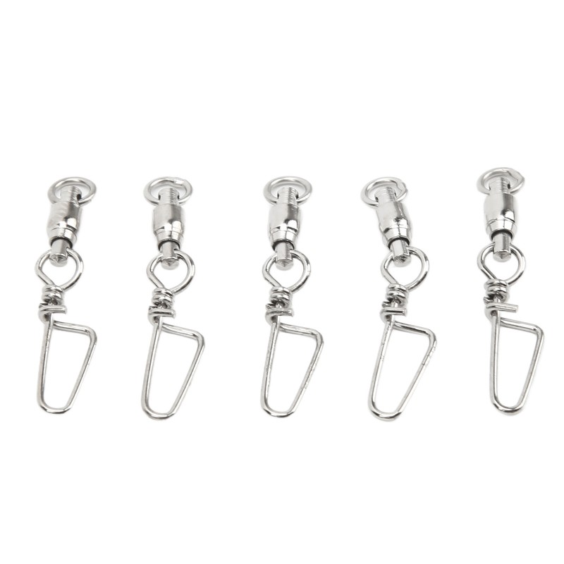 50Pcs High Strength Fishing Snap Swivels Stainless Steel B Type