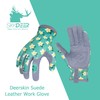 SKYDEER Deerskin Suede Leather Womens Gardening Gloves, Extra Soft Padded