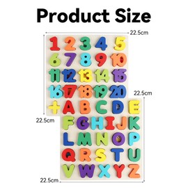 Gxdamxz ABC Buchstaben Puzzle, Wooden Alphabet 1 2 Jahr, 3D Steckpuzzl, Montessori Spielzeug für Kinder