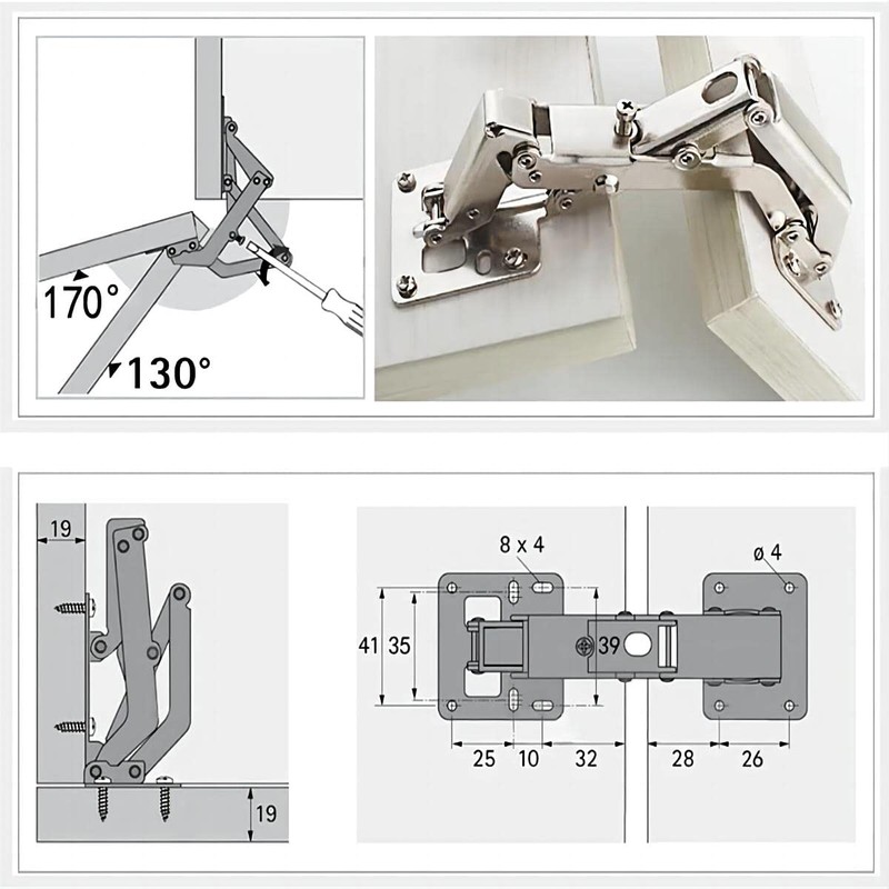 Qrity 2X Pack of Big Kitchen Cabinet Door Hinges Cupboard