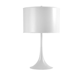 ORE International 6271WH Metal Table Lamp, 15" x 15" x 25", White