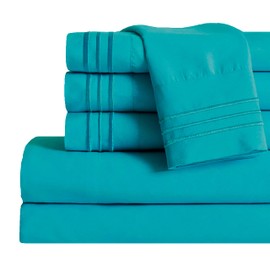 Mocassi Queen Sheet Set - Luxury Hotel 1800 Premier Bedding Sheets & Pillowcases - Ultra Soft Breathable & Cooling Bed Sheets - Deep Pocket - Wrinkle Resistant - 6 Piece Set - Queen, Teal