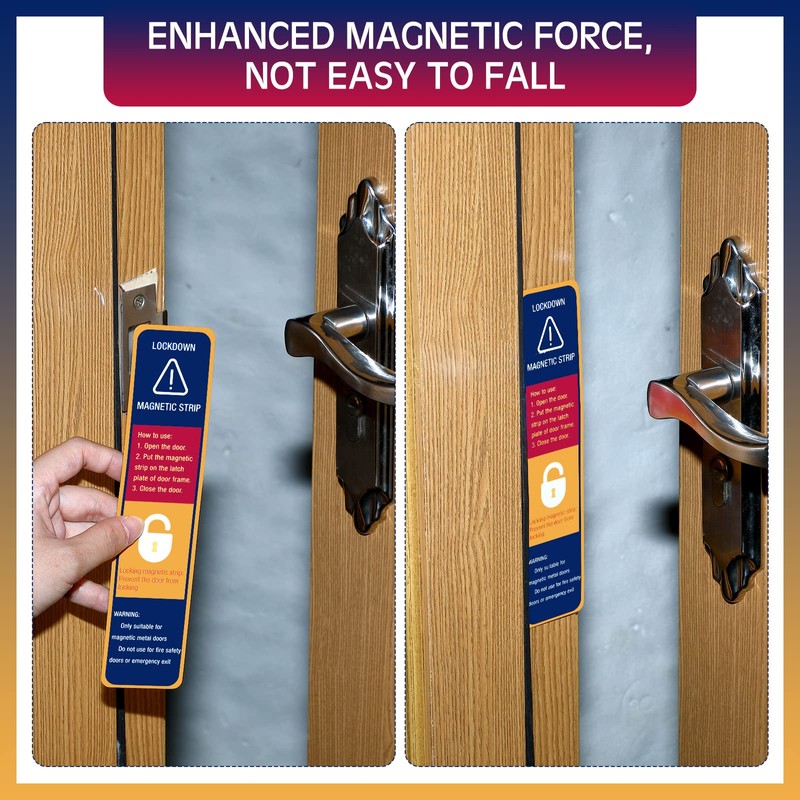 Kanayu 15 Piece Lockdown Magnetic Strips for School Door Frames