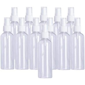 Autostena Empty Spray Bottles,  4oz (120ml) Clear Empty Fine Mist, 12 Pack