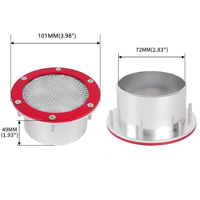 BARTOO Bumper Intake Air Duct Vent Car Mesh Grille Inlet