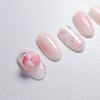 Sweet Peach Handmade Nail Tips Peach Cherry Blossoms - Round
