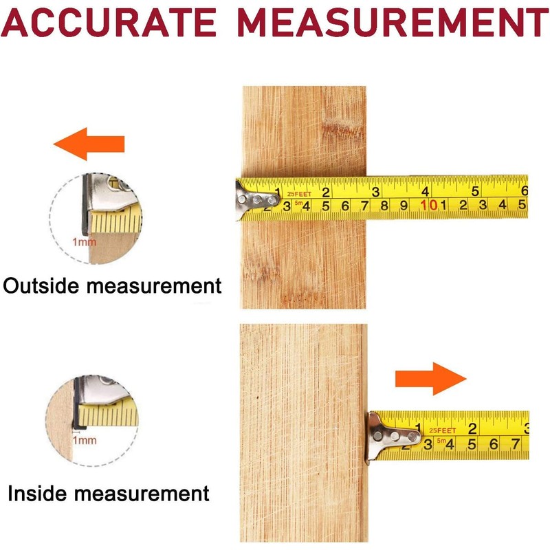 Retractable Tape Measure 5m 16ft | Professional Measuring Tape Acrylic