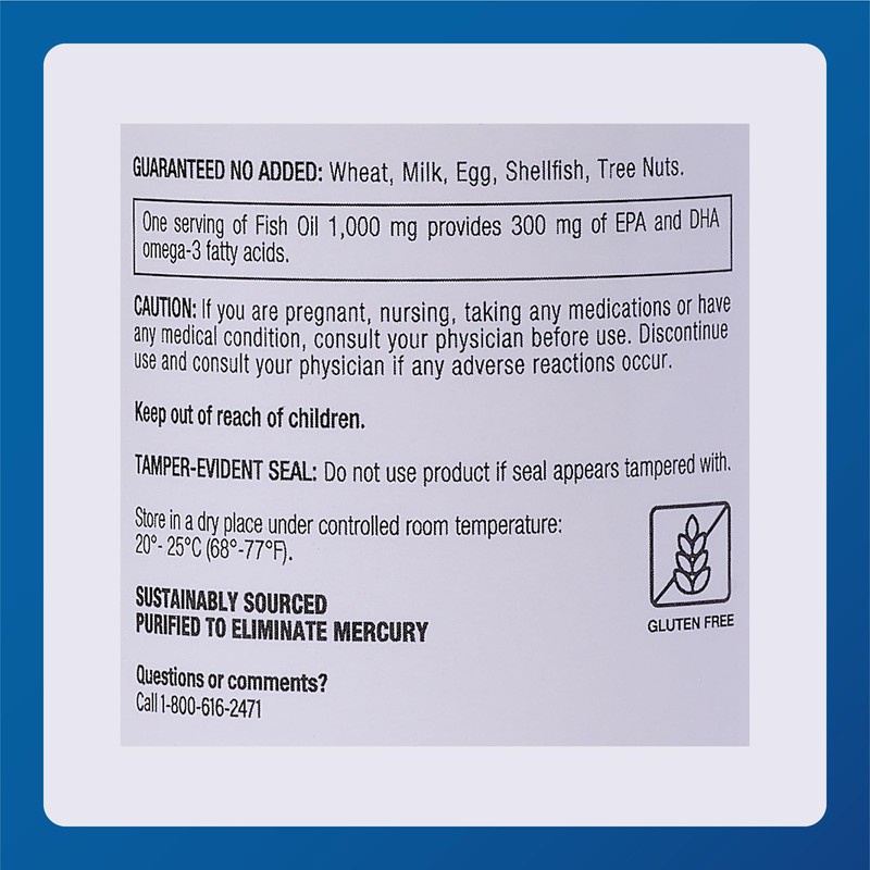 Major Fish Oil Cholesterol Free 1000MG 100 Soft Gels