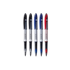 Uni-Ball UBA-188-L Fountain Pen Tip 0.7mm Air Rollerball Pens, Assorted Gel (Black/Red/Blue Super Ink), 5 Pack