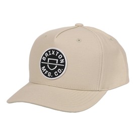 Brixton Men's Crest C MP SNBK Cap Snapback Skate Brand, beige, Free size