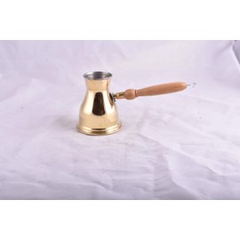 Turkish Arabic Coffee Pot - Stove-top Coffee Maker with Wooden Handle, 15.2Oz