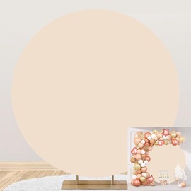 SDOTPMT Diameter 1.8 m Light Beige Round Background Lid Solid Colours Photography Background for Adults Birthday Baby Shower Party Decorations Plain Colour Circle Backdrops