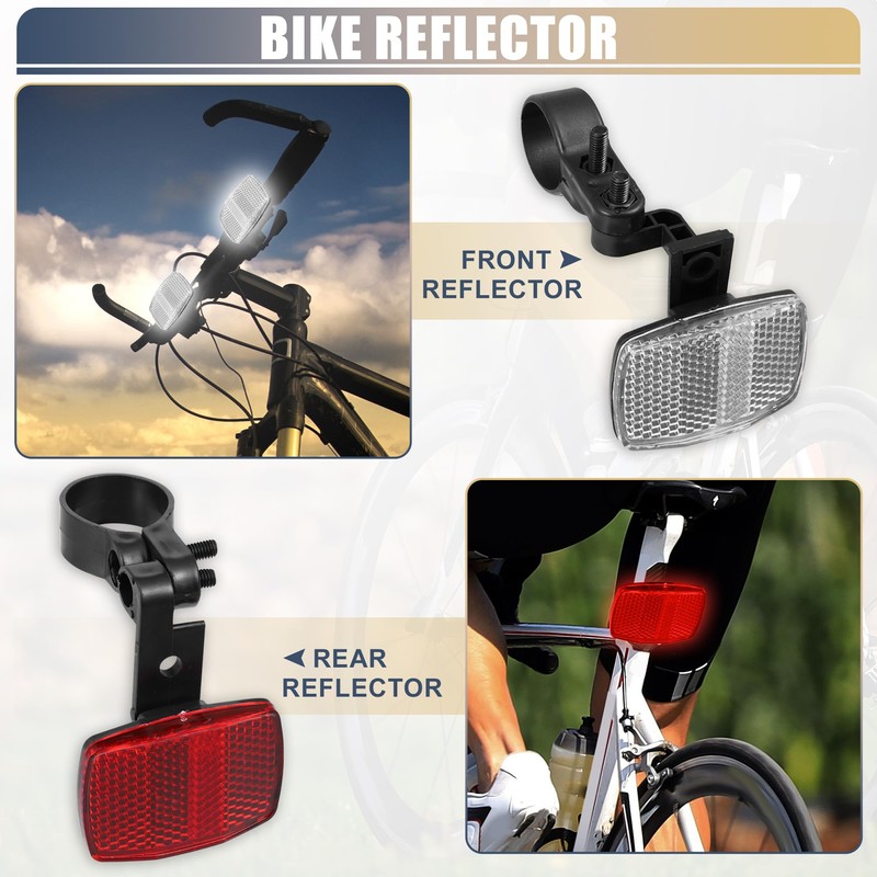 X AUTOHAUX 10pcs Bicycle Front Rear Reflector Kit Mountain Bike