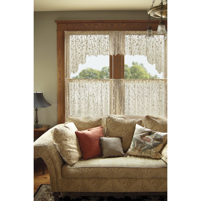 Heritage Lace Bristol Garden Tier, 60 by 30-Inch, Cafè