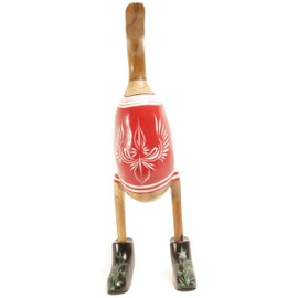 Brave Wings Hand Carved Wooden Bamboo Duck ~ In Traditional European Costume 38cm High Santa's Little Helper ~ Ornament Sculpture Figurine Statue Unique Table Decoration Home Decor ~ 2938