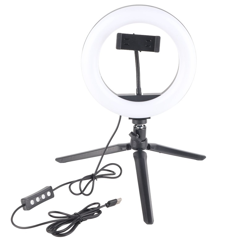 UN‑206 3‑Color 20cm Ring Light LED Tripod Stand Arc Fill