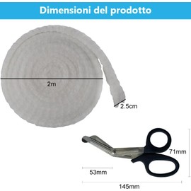 Esshogo Elastic Mesh Bandage, Elastic Mesh Bandage, Elastic Tube Bandage, Elastic Tube Bandage with Medical Scissors for Connecting