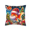 Christmas Oranda Goldfish Santa Fancy Goldfish Lovers Art Throw Pillow