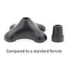 19mm 3/4" Heavy Duty Large Based Quadruple Tip Rubber Foot