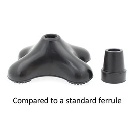 19mm 3/4" Heavy Duty Large Based Quadruple Tip Rubber Foot for Walking Sticks and Canes - by Lifeswonderful