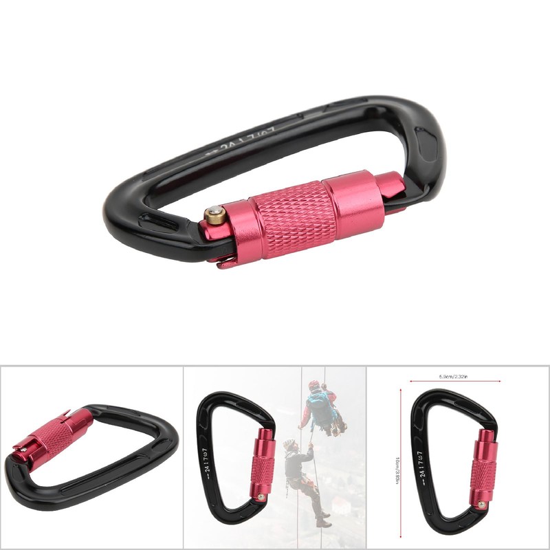 7075 Aviation Aluminum Master Lock Carabiner D Ring Safety Buckle