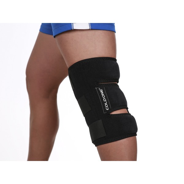 Knee Ice Pack Wrap Soft Brace + Compression for Post Knee Surgery, Knee Injuries, Fast Pain Relief, 360° Coverage, O° C 15-20 Minutes Knee Icing is Safe and Effective. Universal Size, USA