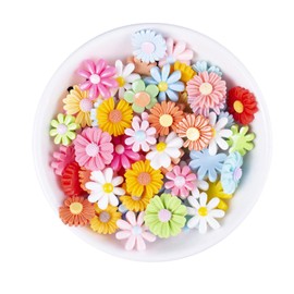 100Pcs Flower Daisy Slime Charms Set Easter DIY Craft Mixed Making Resin Jewery Making Charms Embellishments Flatback Resin Charms Flower Cabochons for DIY Scrapbooking Craft Decoration Crafts