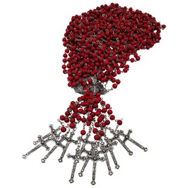 TALISMAN4U Lot of 12 Rosary Beads Catholic Necklace Rose Petal Scented Rosaries Jerusalem Cross Crucifix Holy Land Religious Gift