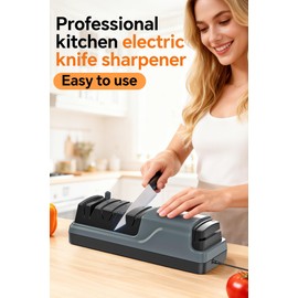 5 in 1 Electric Knife Sharpener Multifunction, Professional Knife Sharpener Electric for Sharpening and Polishing, Quick Restore Kitchen Knives and Scissors, Grey