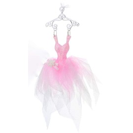 CF Collection Ballerina Dress Christmas Tree Ornament [Pack of 1] 4in, Pink Tulle