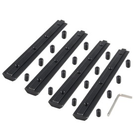 Befenybay 4 Pieces Black Straight Inner Connector Joint Bracket Length 7 Inch with M6 Screws for 8 mm T-Slot Aluminium Extrusion Profile Series 4040