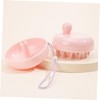 Ipetboom Macaron Shampoo Brush Portable Shampoo Brush with Cover (pink)