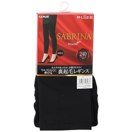 Gunze SBF87A SBF87A Leggings, Fleece-Lined, Easy Elastic Waist, 10/4 Length, 240 Denier, Black