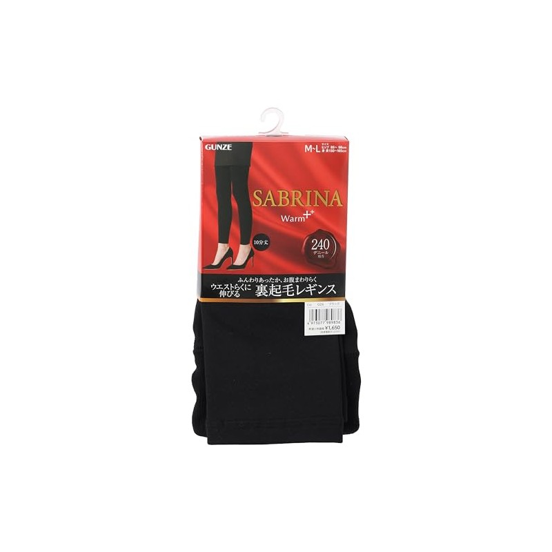 Gunze SBF87A SBF87A Leggings, Fleece-Lined, Easy Elastic Waist, 10/4 Length,